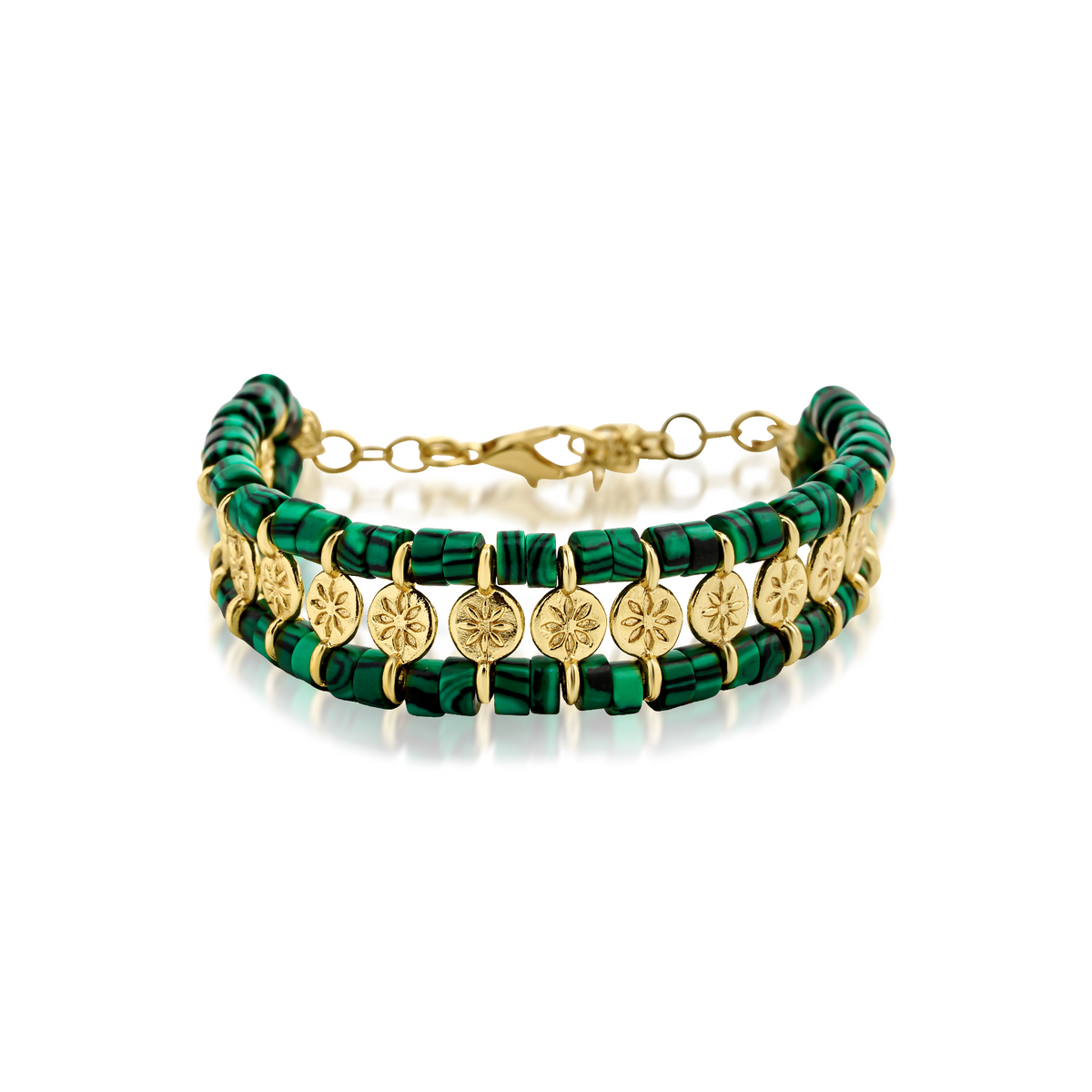 Berrin özkan-Greco Malachite Bracelet-Bracelet-1-fleurdirect.live