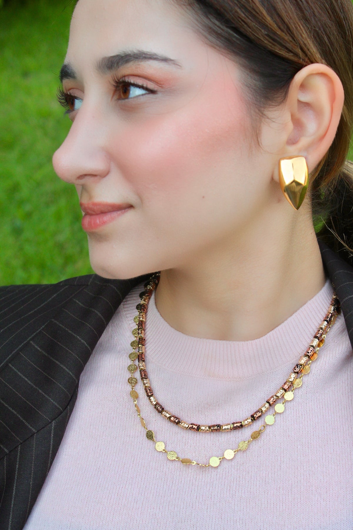 Berrin özkan-Mocha Gold Necklace-Necklaces-2-fleurdirect.live