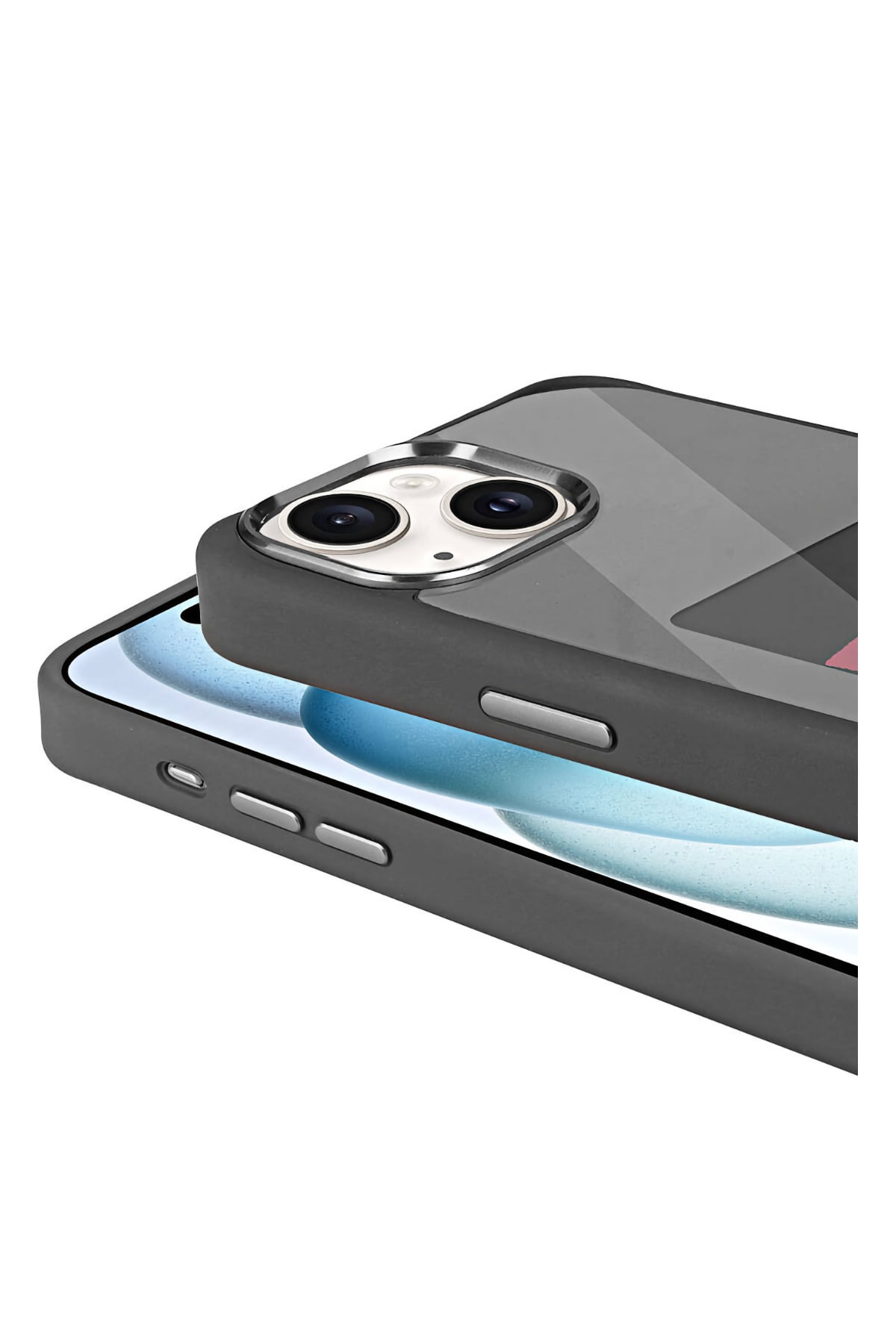Apple Iphone 15 Uyumlu Nfc Resim Yansıtmalı Kılıf Siyah