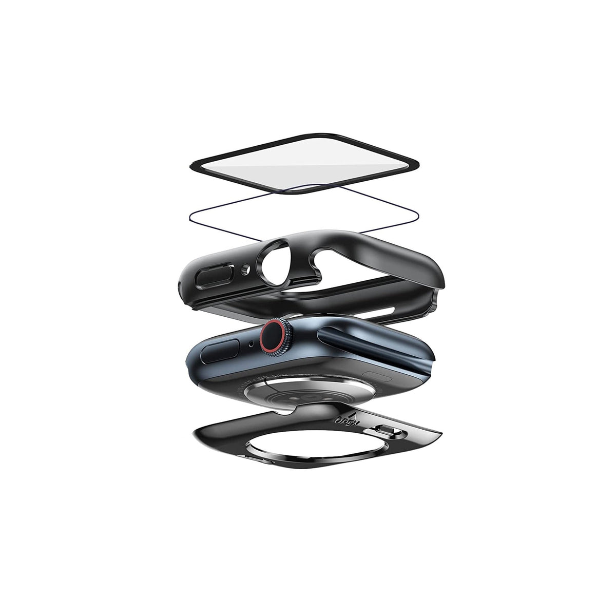 Apple Watch Uyumlu Ekran Koruyucu Kasa Suya Dayanıklı Dark Black