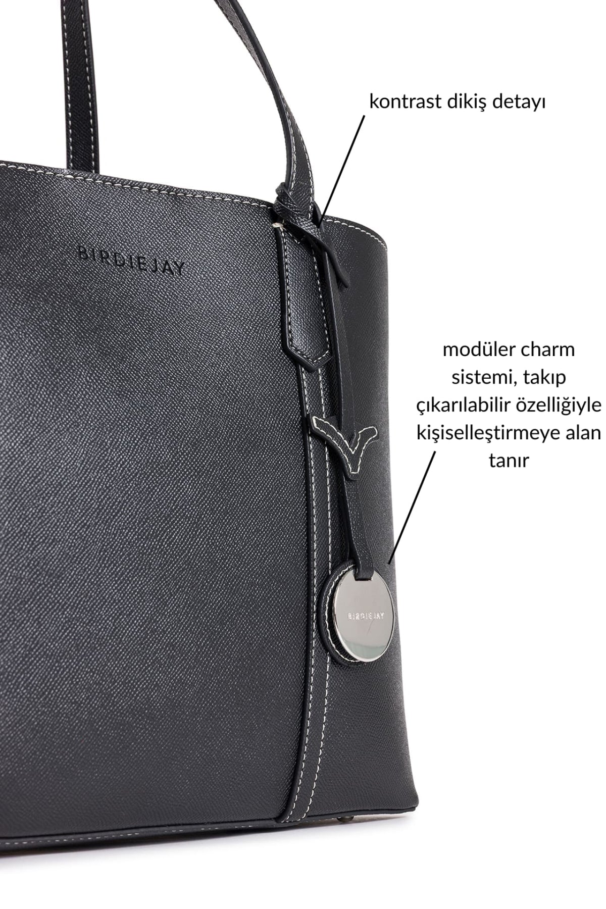 Birdiejay-Birdiebag Si̇yah Tote Bag-Bez Çanta-5-fleurdirect.live