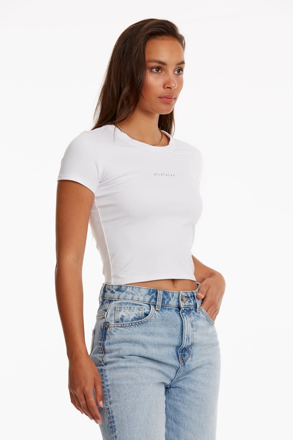 Birdiejay-Birdiesmooth Your New Go To Baby Tee Beyaz Kisa Kollu T Shirt-T-Shirts-5-fleurdirect.live