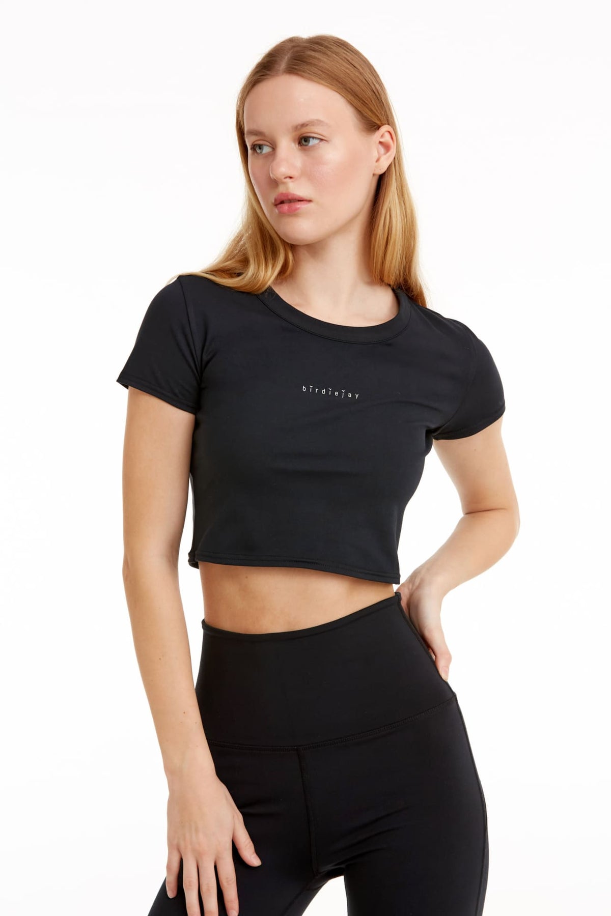 Birdiejay-Birdiesmooth Your New Go To Cropped Baby Tee Si̇yah Kısa Kollu Crop T Shirt-T-Shirts-1-fleurdirect.live
