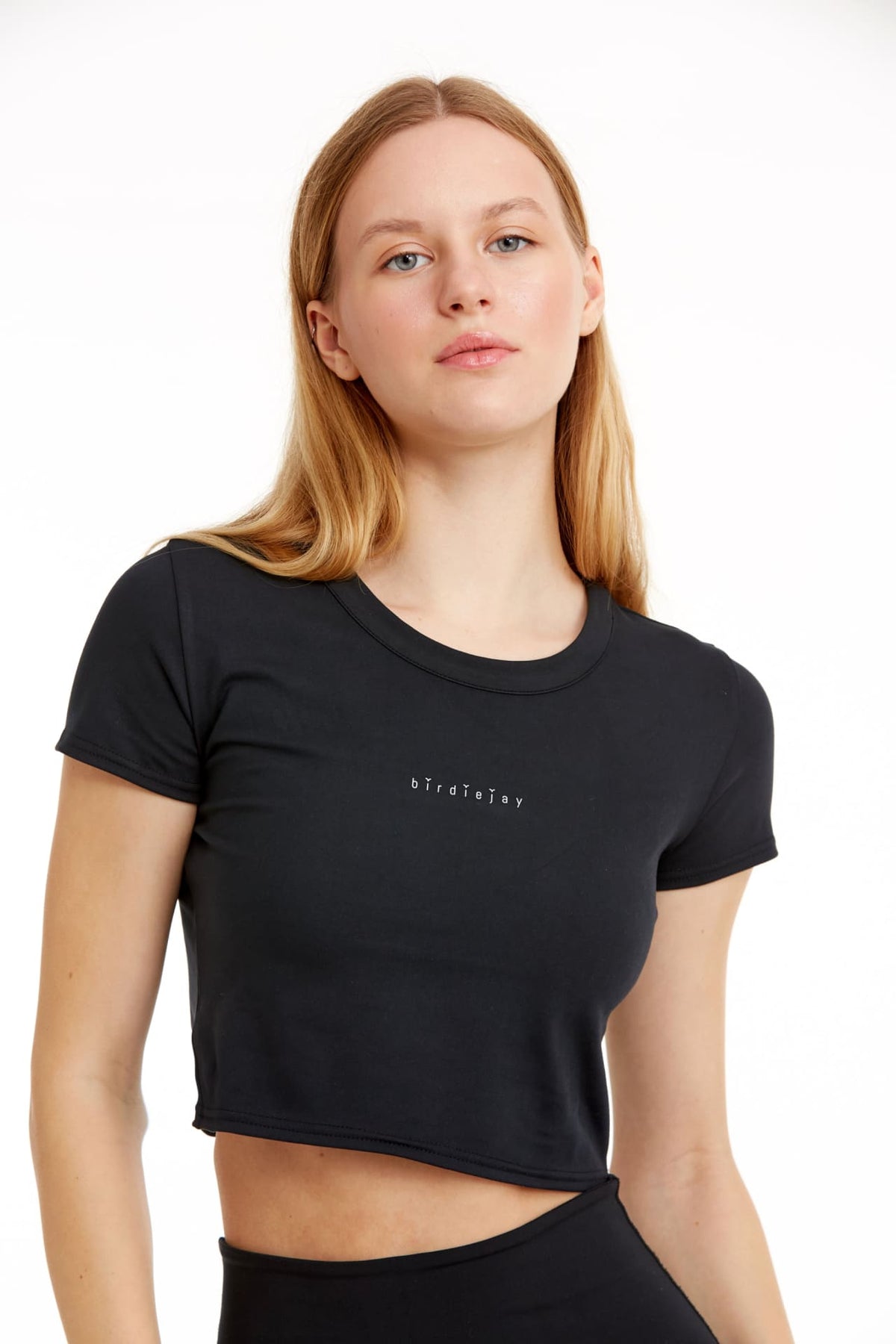 Birdiejay-Birdiesmooth Your New Go To Cropped Baby Tee Si̇yah Kısa Kollu Crop T Shirt-T-Shirts-3-fleurdirect.live