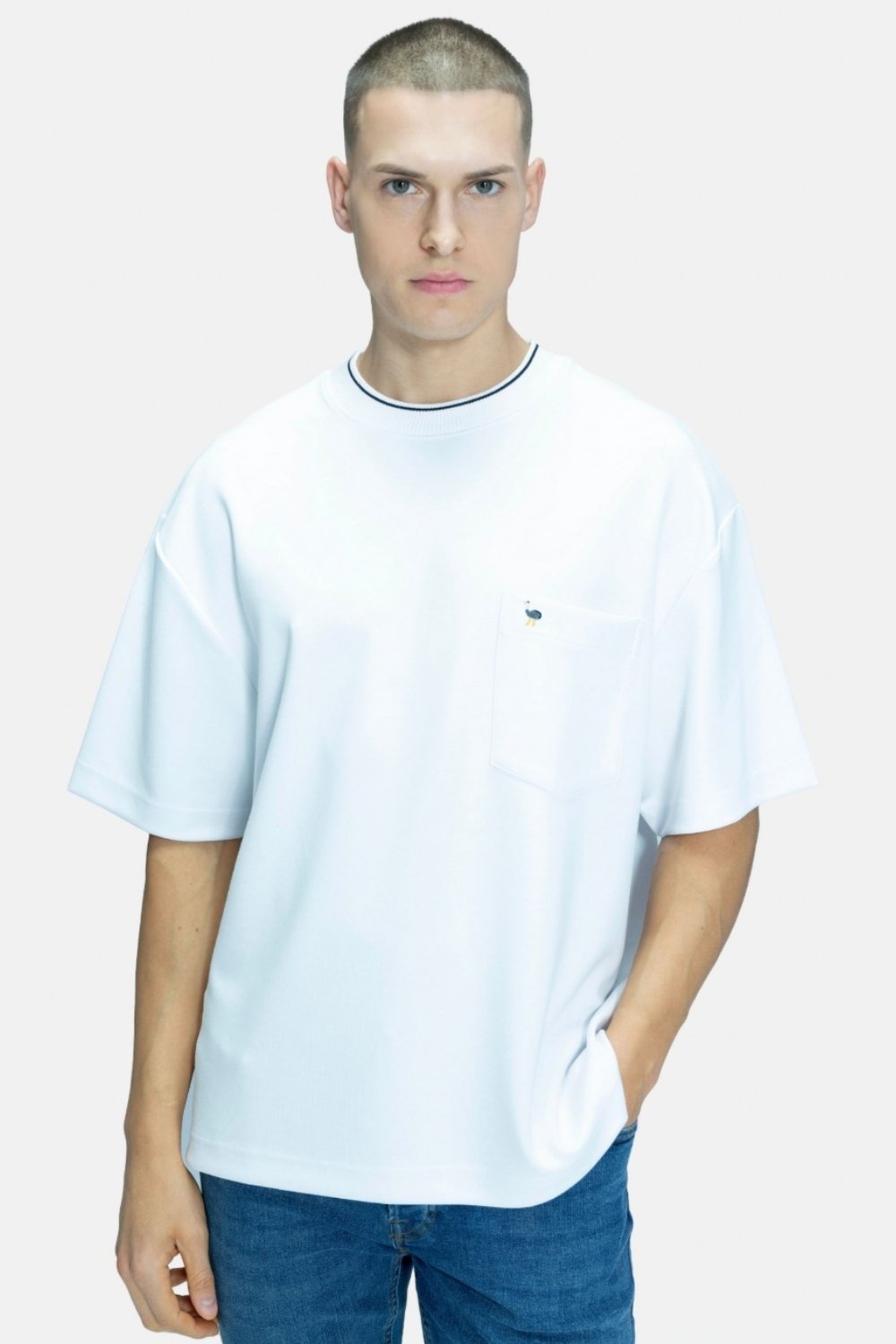 Blinky London-Bisiklet Yaka Fitilli Beyaz T-shirt-T-Shirts-1-fleurdirect.live