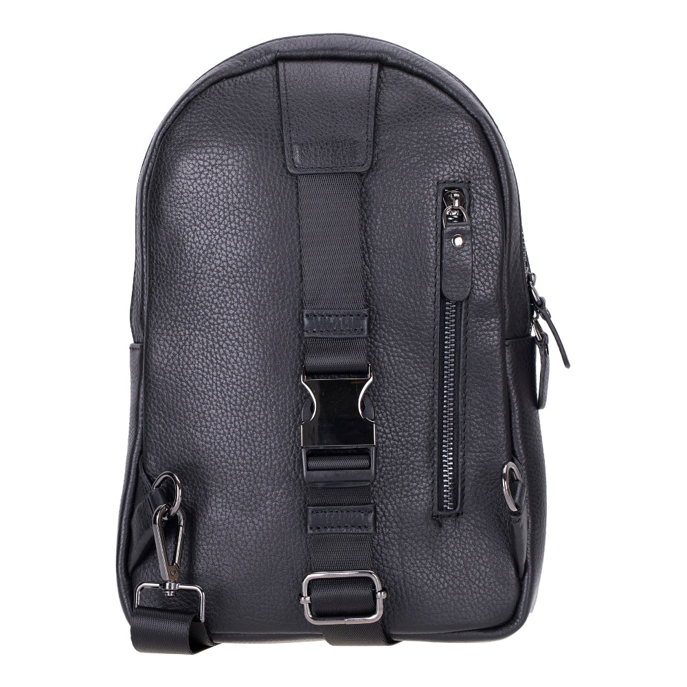 Bloominbag-Blake Black Luxe Deri çapraz Unisex Sırt çantası-4-fleurdirect.live