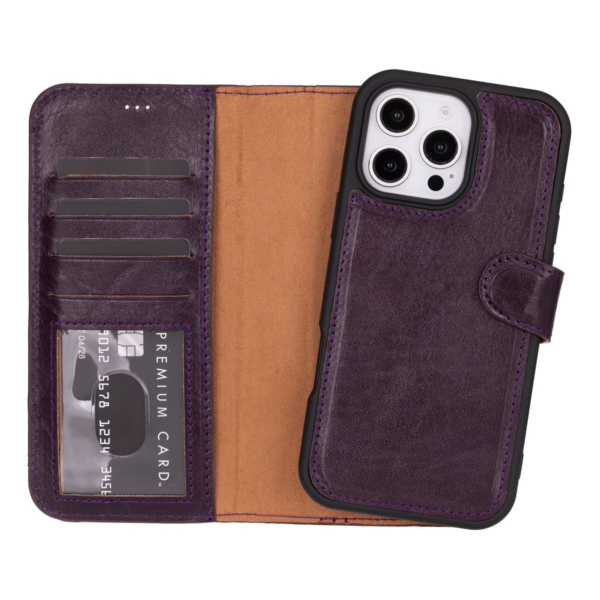 Bloominbag-Bloom Case Apple I Phone 16 Pro Max – Burgundy Hakiki Deri Cüzdanlı Telefon Kılıfı-1-fleurdirect.live