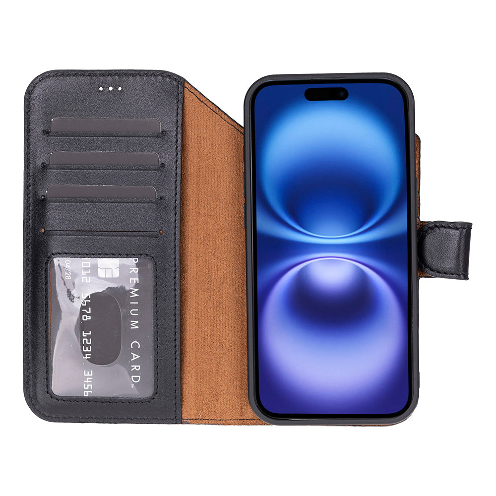 Bloominbag-Bloom Case Magic Wallet Crimson Red Hakiki Deri I Phone 17 Air(6.5") Cüzdanlı Telefon Kılıfı-5-fleurdirect.live