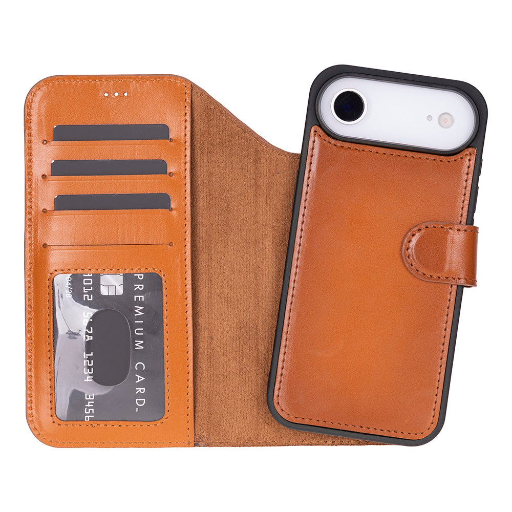 Bloominbag-Bloom Case Magic Wallet Urban Tan Hakiki Deri I Phone 17 Air(6.5") Cüzdanlı Telefon Kılıfı-1-fleurdirect.live