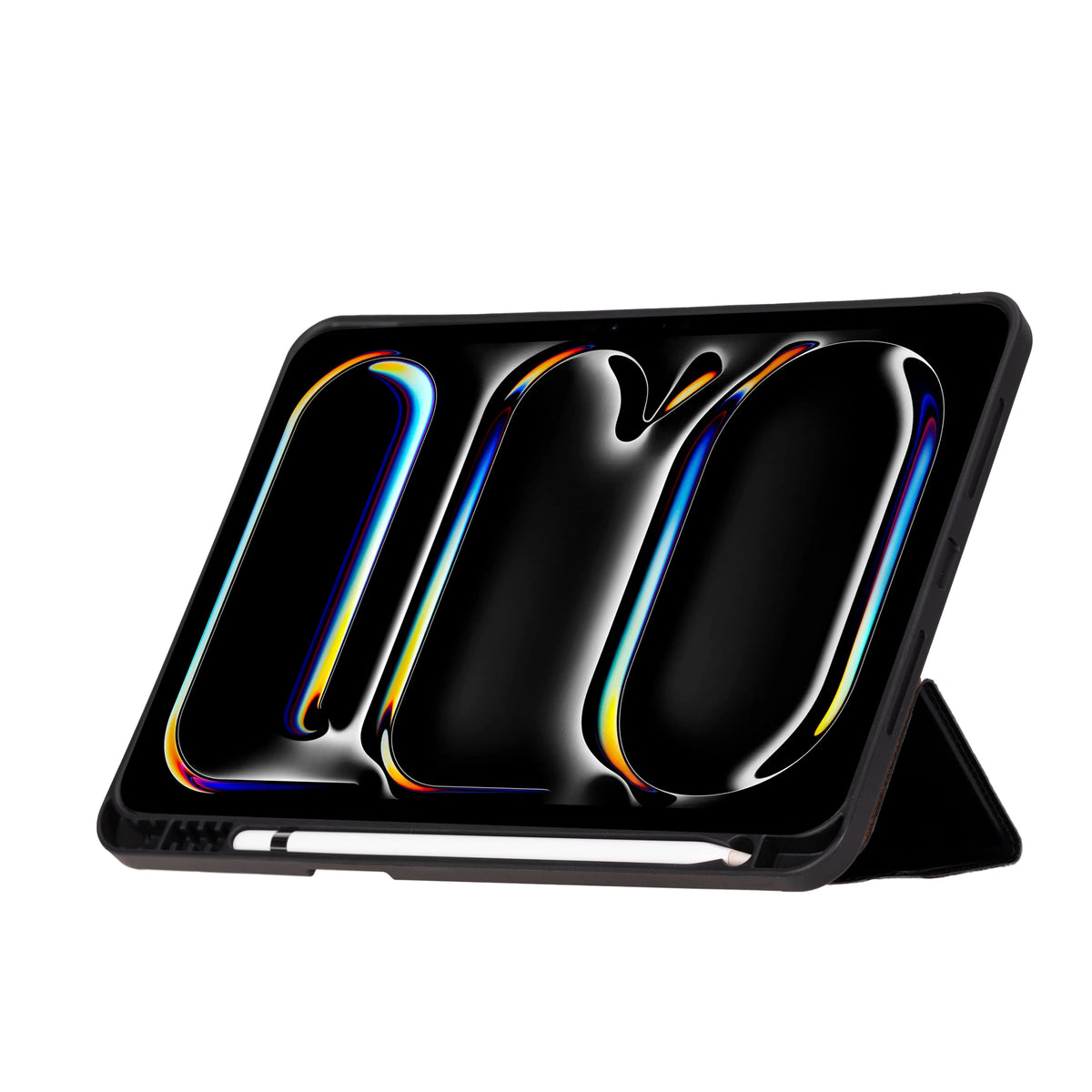 Bloominbag-Bloom Case Trigon Obsidian Black Apple I Pad Pro 11" (2024) Hakiki Deri Kılıf-4-fleurdirect.live