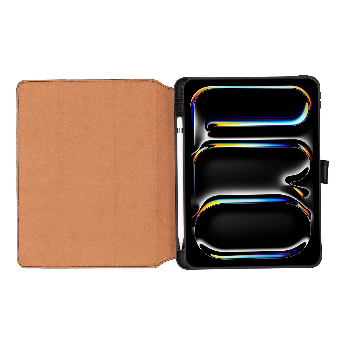 Bloominbag-Bloom Case Trigon Obsidian Black Apple I Pad Pro 11" (2024) Hakiki Deri Kılıf-5-fleurdirect.live