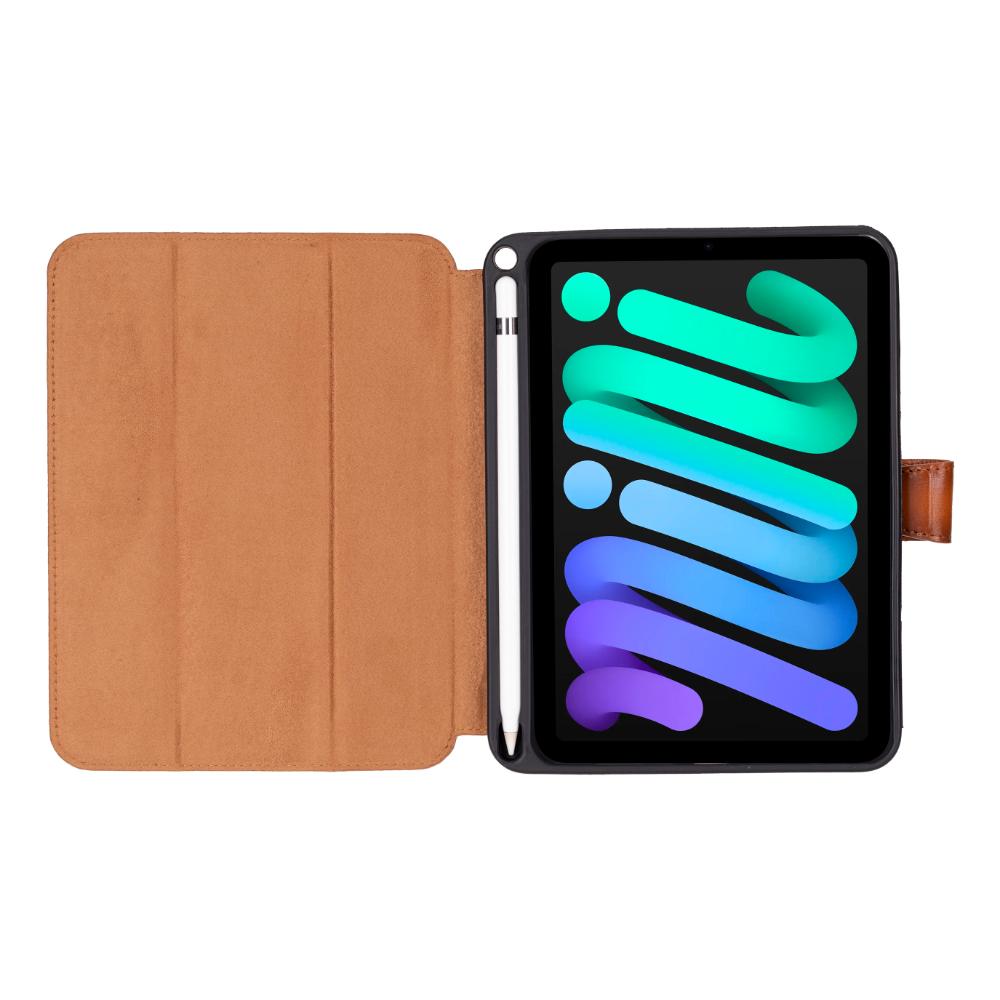 Bloominbag-Bloom Case Trigon Tan Apple I Pad Mini (2024) Hakiki Deri Kılıf-5-fleurdirect.live