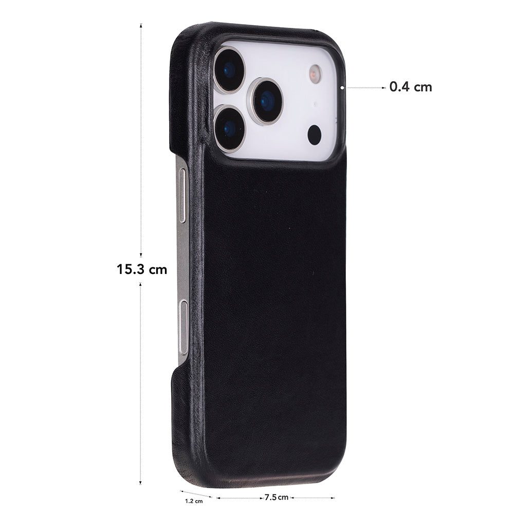 Bloominbag-Bloom Case Ultimate Jacket Obsidian Black – Apple I Phone 17 Pro (6.3") Hakiki Deri Kılıf-5-fleurdirect.live