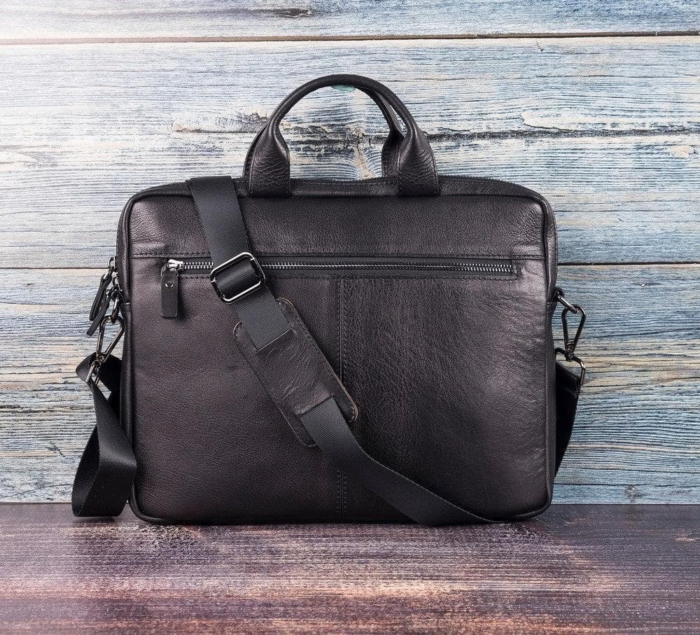 Bloominbag-Bloom Urban Shield 14" Siyah Deri Laptop / Macbook çantası-2-fleurdirect.live