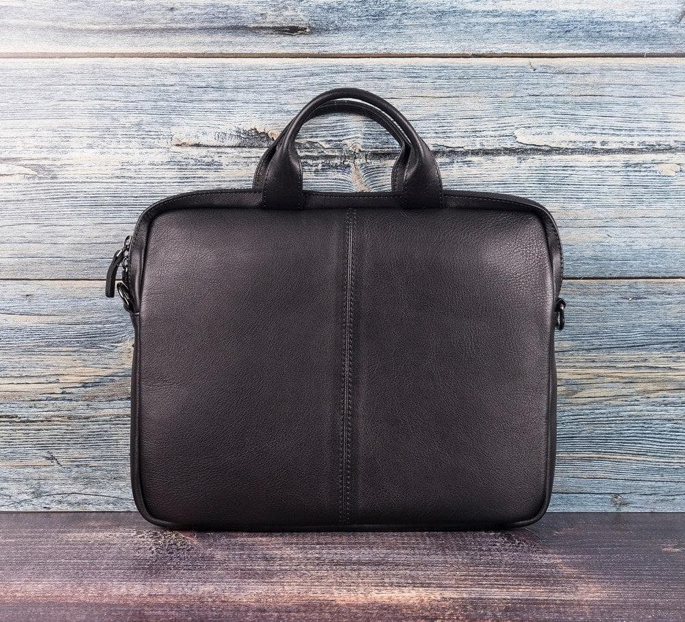Bloominbag-Bloom Urban Shield 14" Siyah Deri Laptop / Macbook çantası-3-fleurdirect.live