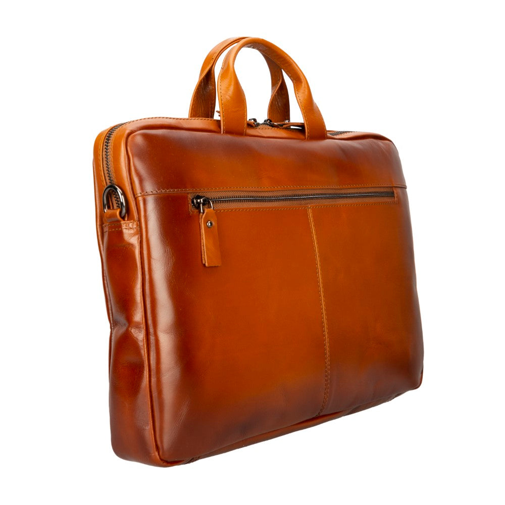 Bloominbag-Bloom Urban Shield 14" Tan Deri Laptop / Macbook çantası-3-fleurdirect.live