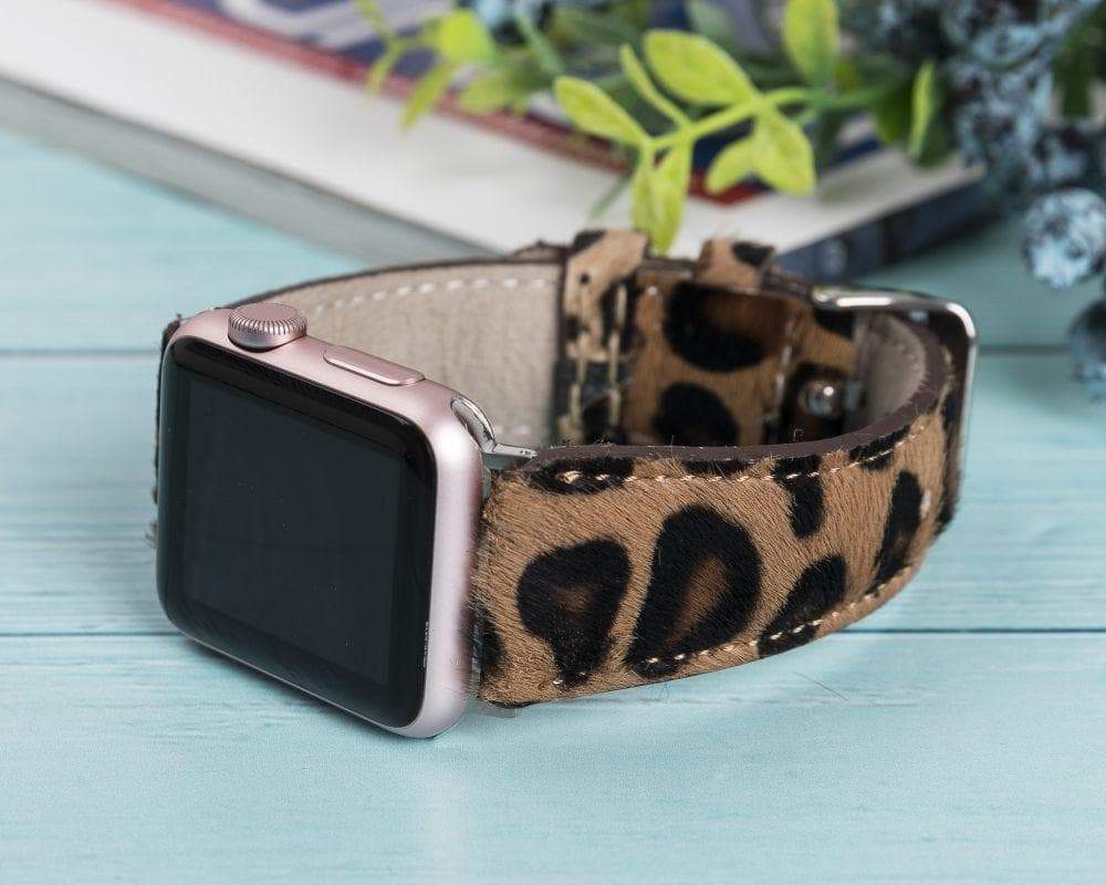 Bloominbag-Bloomin Band Wild Leopard Deri Apple Watch Kordon 40/41/42 Mm-4-fleurdirect.live