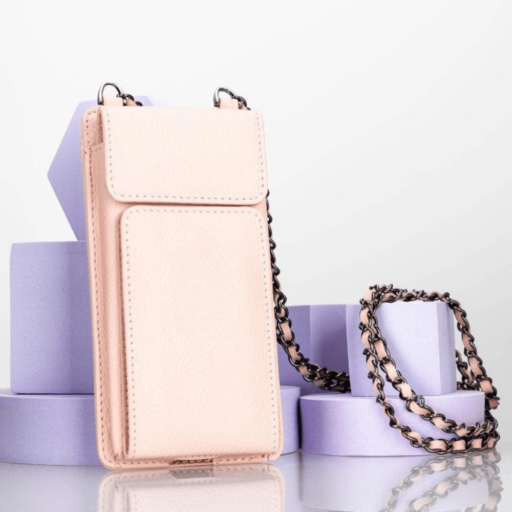 Bloominbag-City Muse Deri Carnation Blush çapraz Askılı Telefon Cüzdan-2-fleurdirect.live