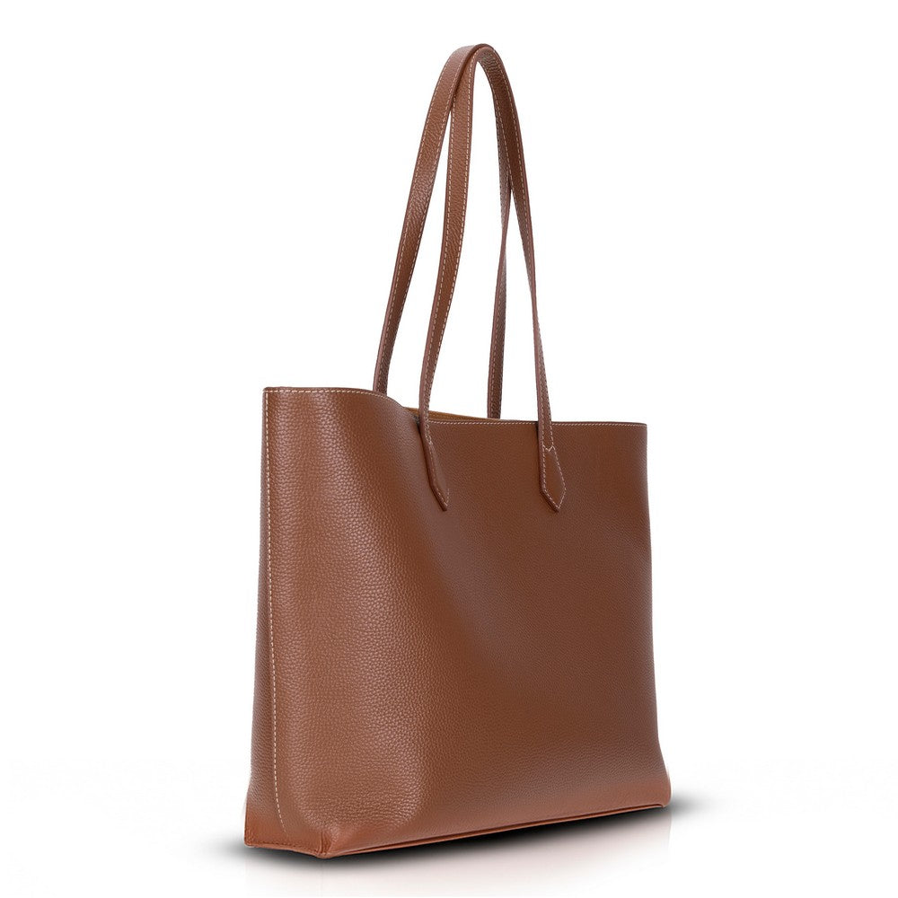 Bloominbag-Terra Taba Hakiki Deri Kadın Omuz çantası – Sahara Tan Terra Structured Leather Tote-2-fleurdirect.live