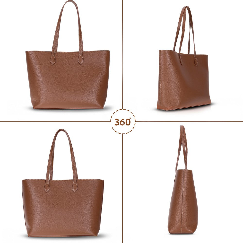 Bloominbag-Terra Taba Hakiki Deri Kadın Omuz çantası – Sahara Tan Terra Structured Leather Tote-4-fleurdirect.live