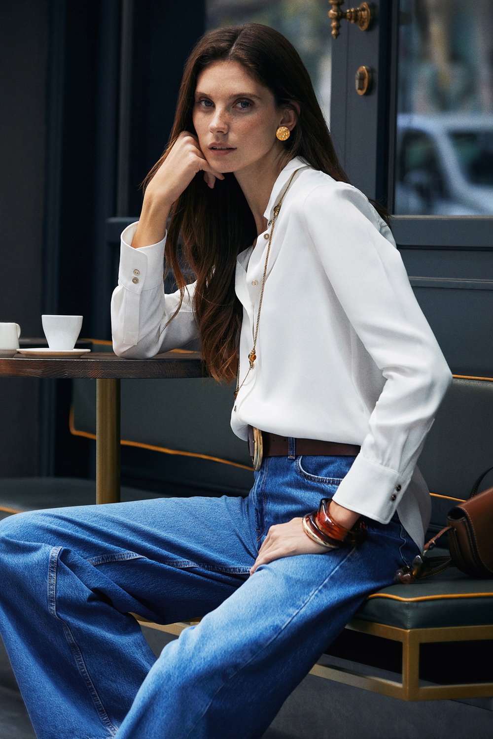Boneqa Barcelona-Beyaz Saten Smart Casual Gömlek-Gömlek-2-fleurdirect.live