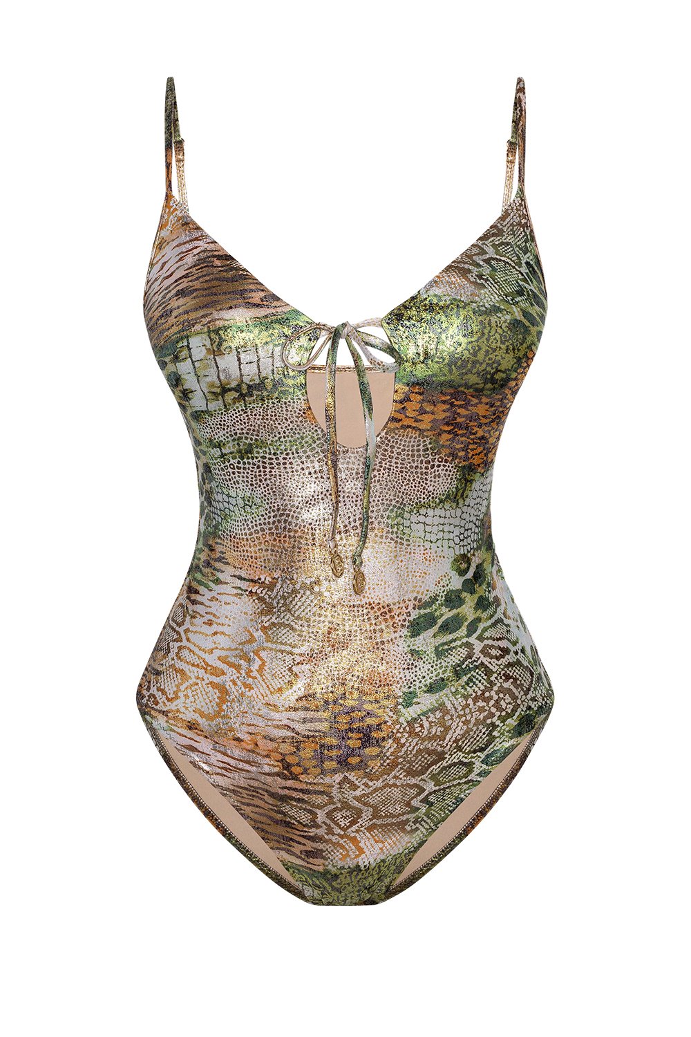 Bonesta-Dainakil Phantom Snake Pattern Bağcıklı V Yaka Mayo-Bikini & Mayo-4-fleurdirect.live