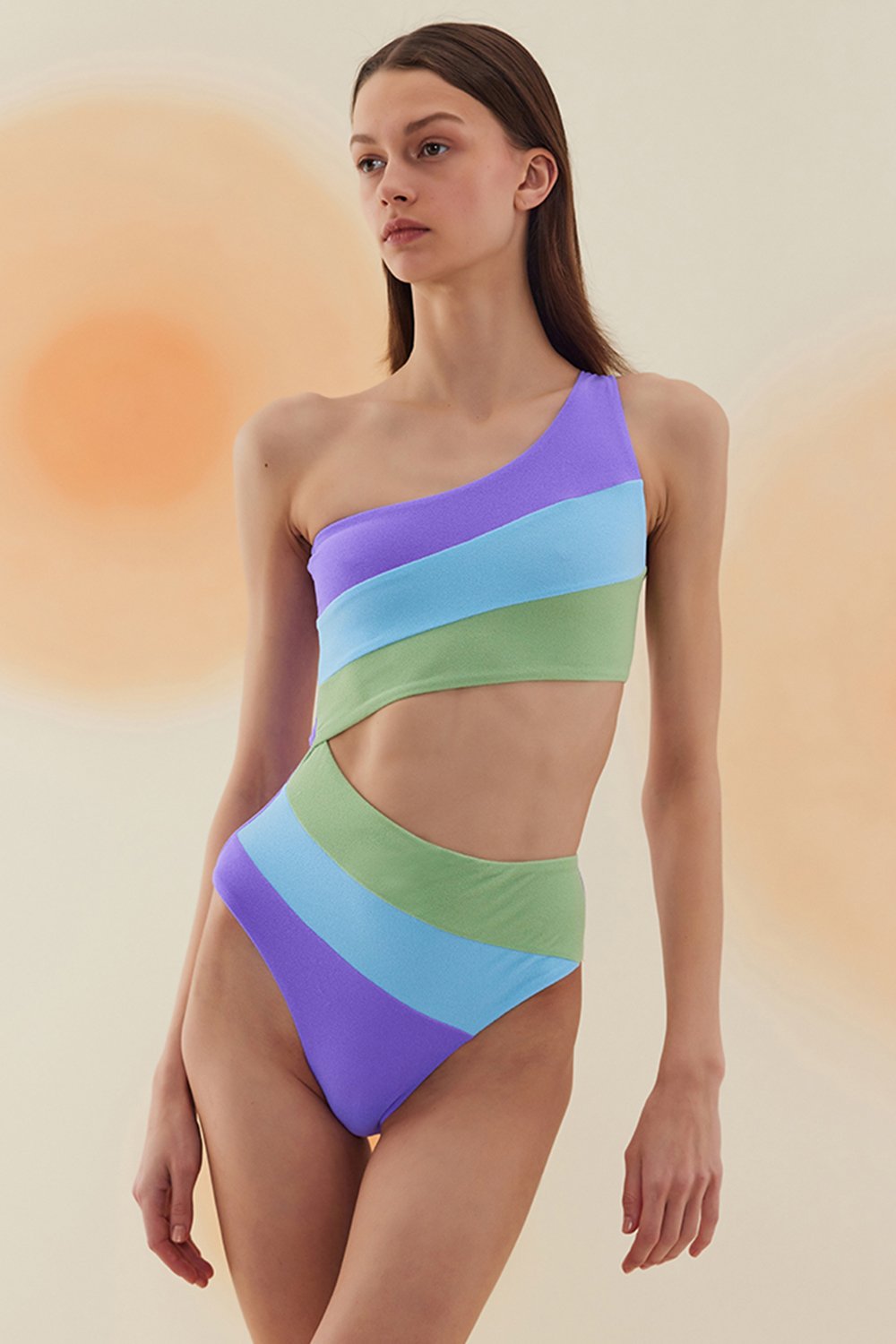 Bonesta-Playa Pistachio Green Tek Omuz Asimetrik Mayo-Bikini & Mayo-2-fleurdirect.live