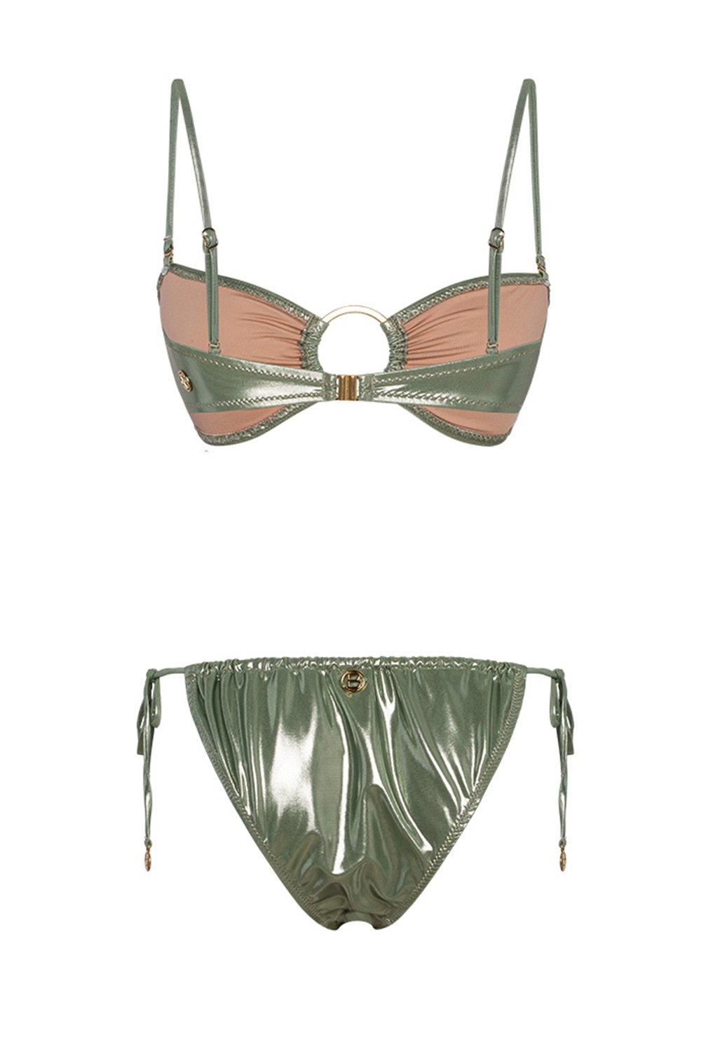 Bonesta-Sechura Shiny Tea Green Halka Aksesuarlı Straplez Bikini Takımı-Bikini & Mayo-5-fleurdirect.live