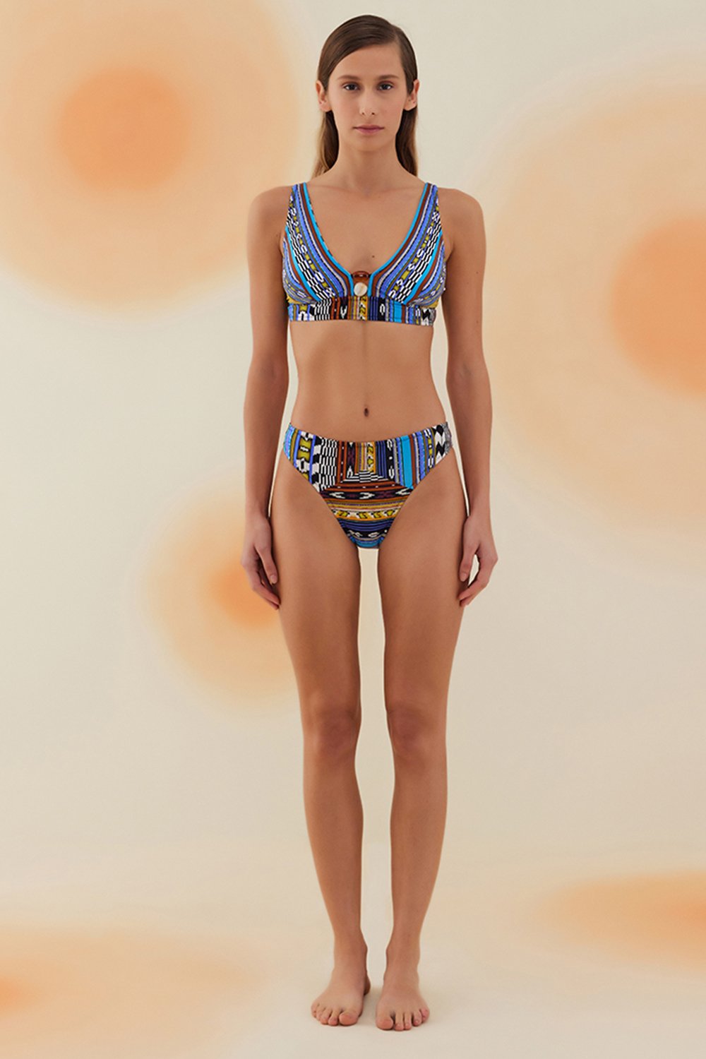 Bonesta-Ubari Navajo Ethnic Pattern Aksesuarlı Toparlayıcı Bikini Takımı-Bikini & Mayo-1-fleurdirect.live