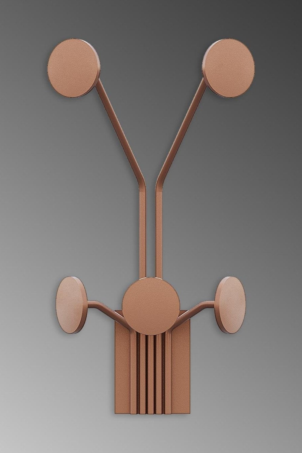 Dekoratif Metal Askılık, Mat Bakır - 24x16x40 Cm - 1