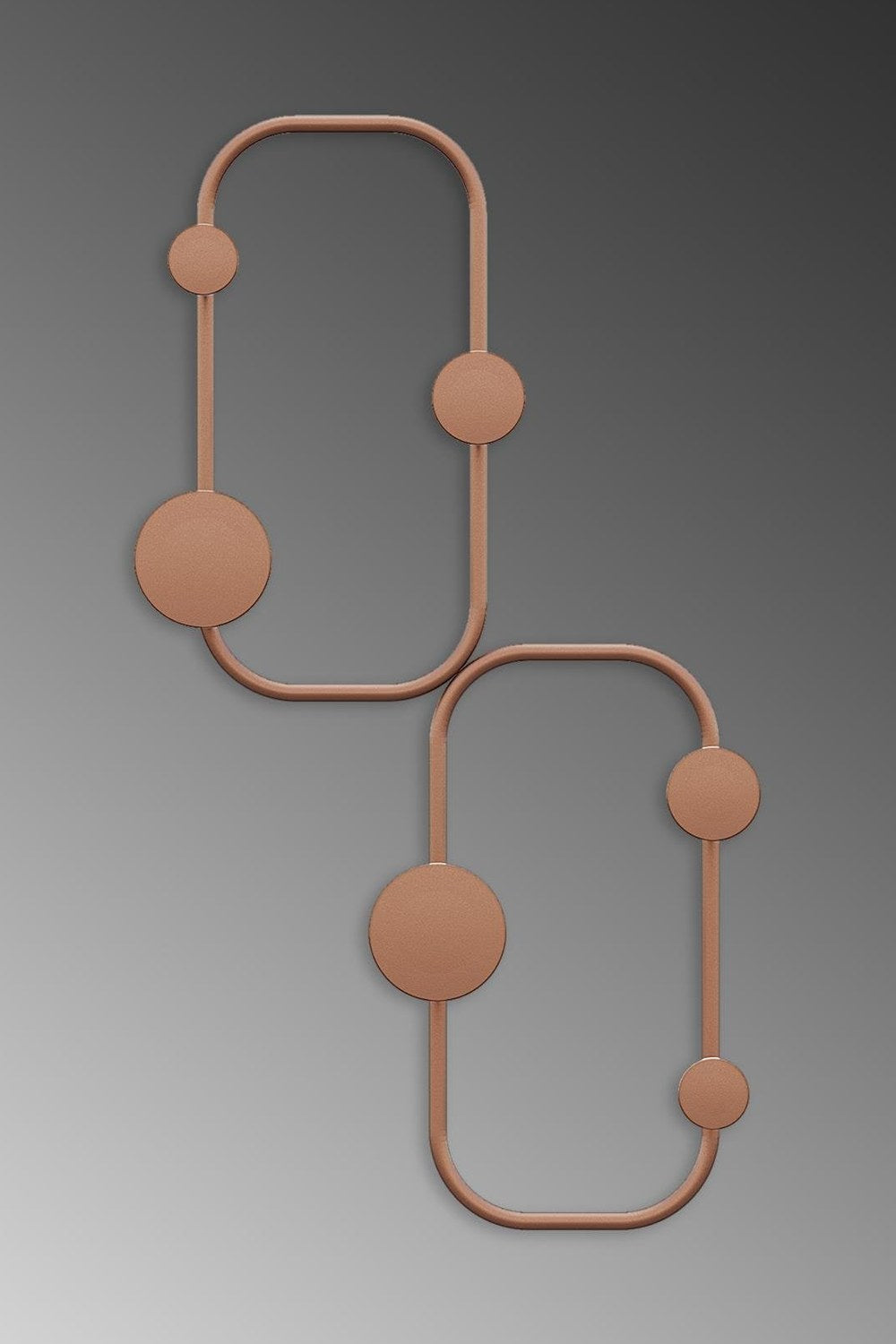 Dekoratif Metal Askılık, Mat Bakır - 26x5x48 Cm - 1