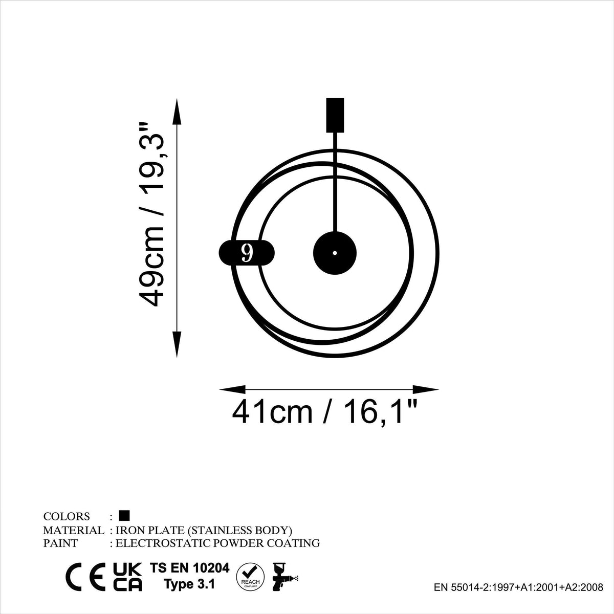 Watch-059 Dekoratif Metal Duvar Saati