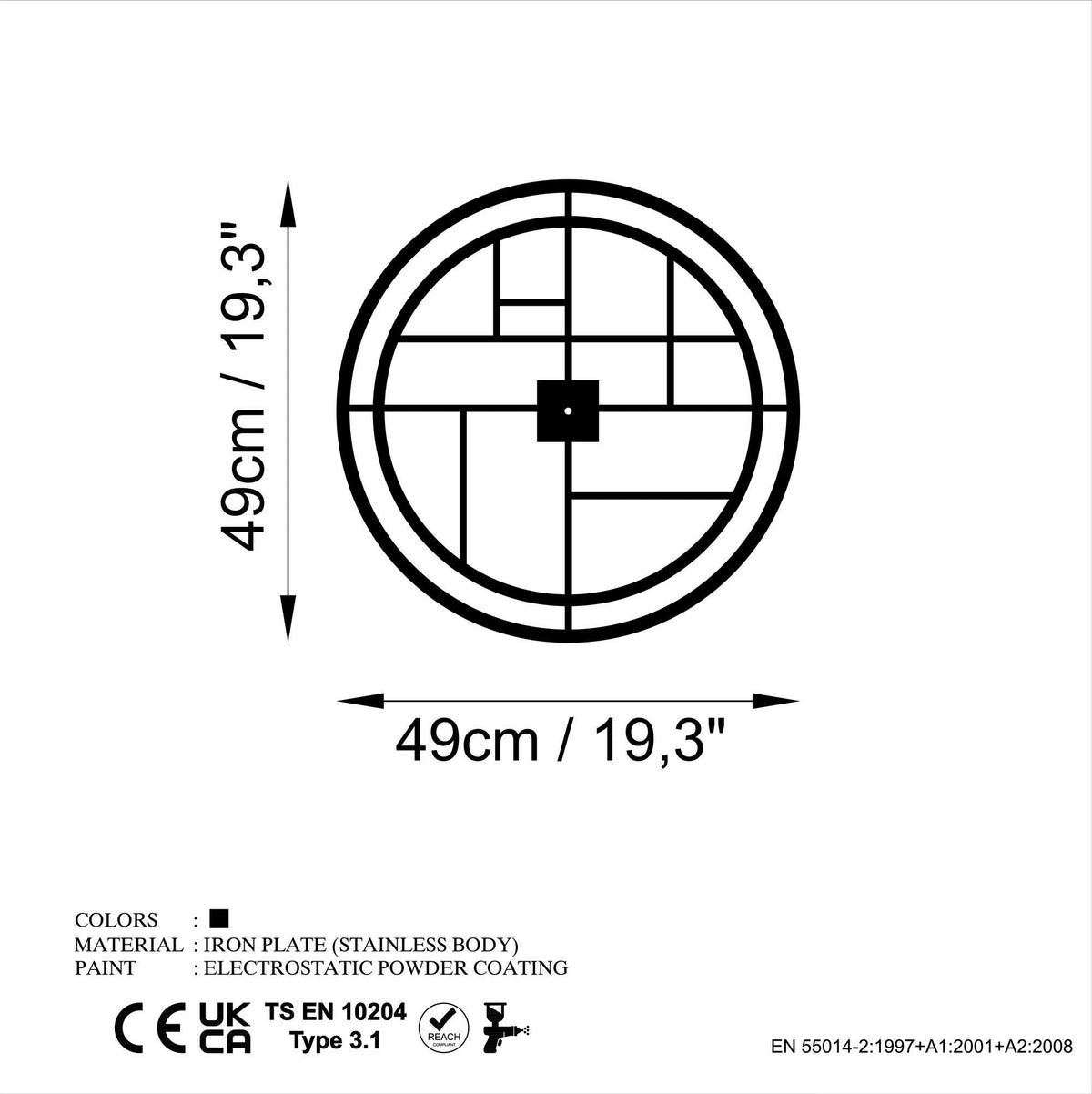 Watch-072 Dekoratif Metal Duvar Saati