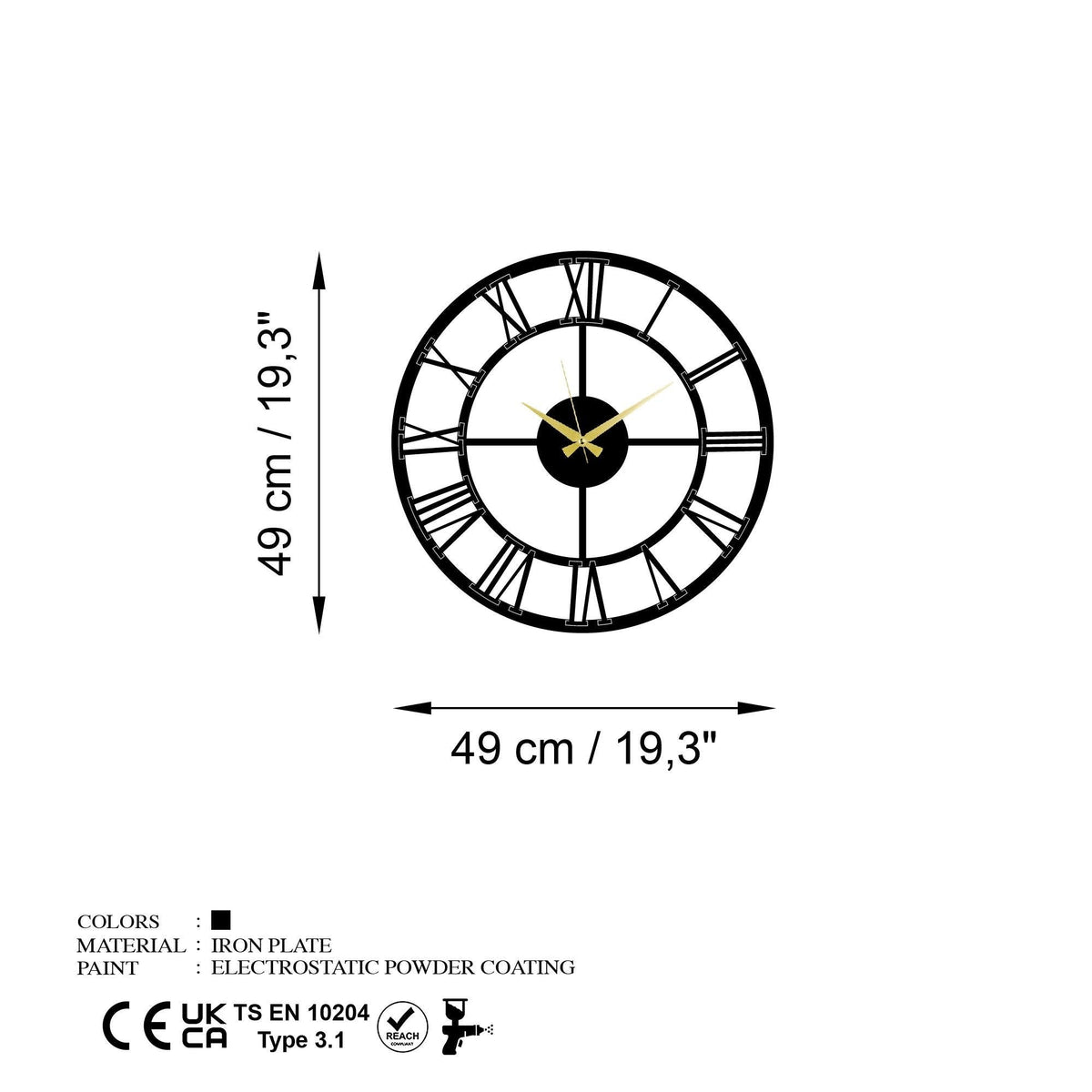Watch-80 Dekoratif Metal Duvar Saati