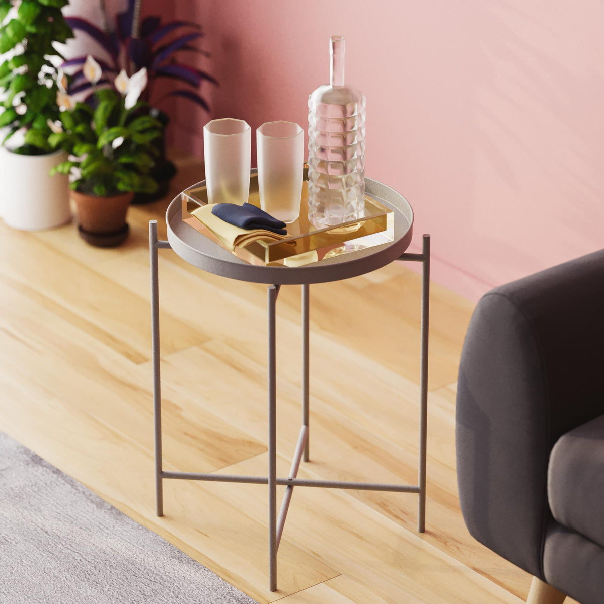 Shb-007-C Dekoratif Metal Sehpa