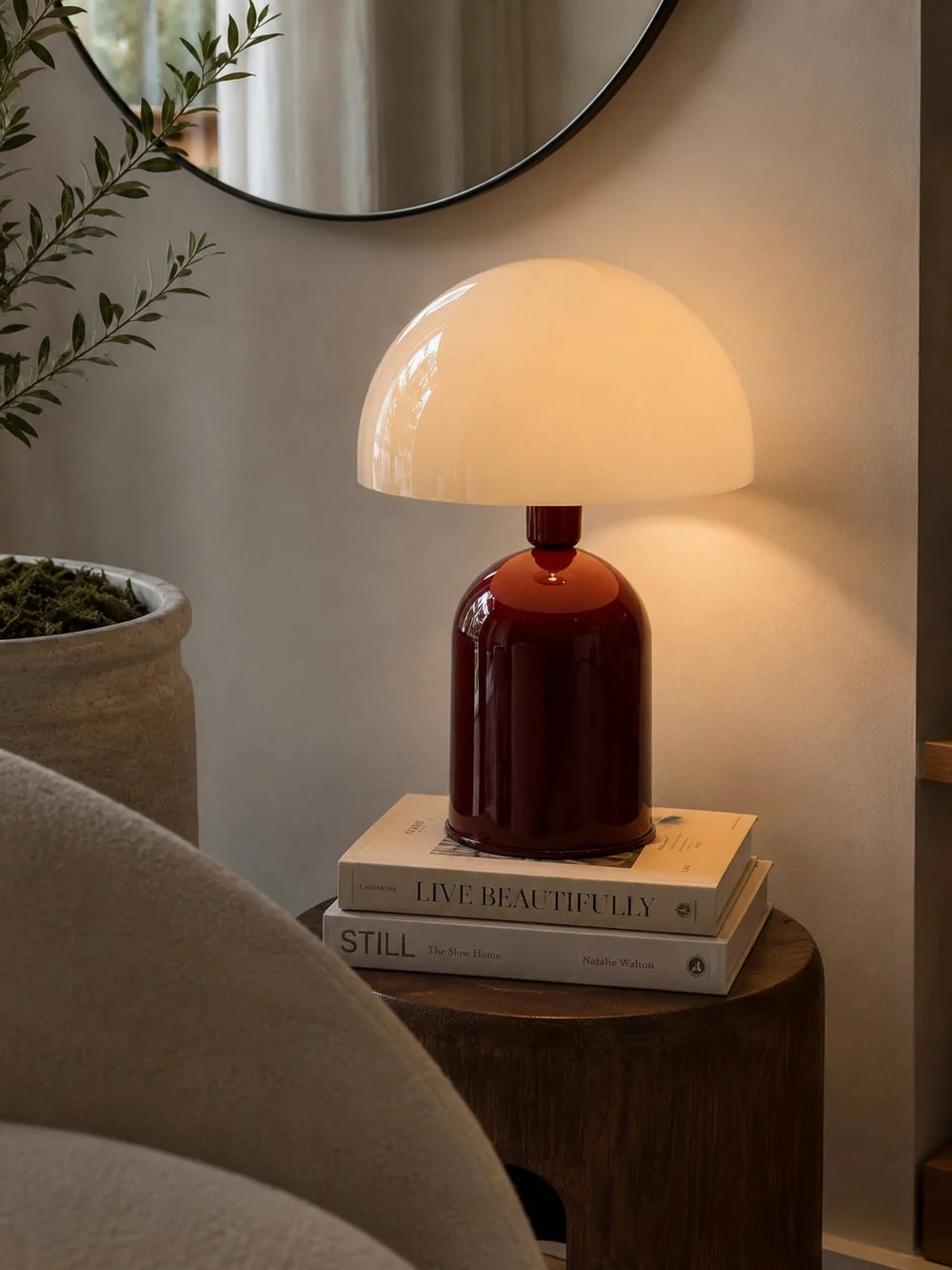 By Lamp-Soho Bordo Krem Metal Masa Lambası-Masa Lambası-1-fleurdirect.live