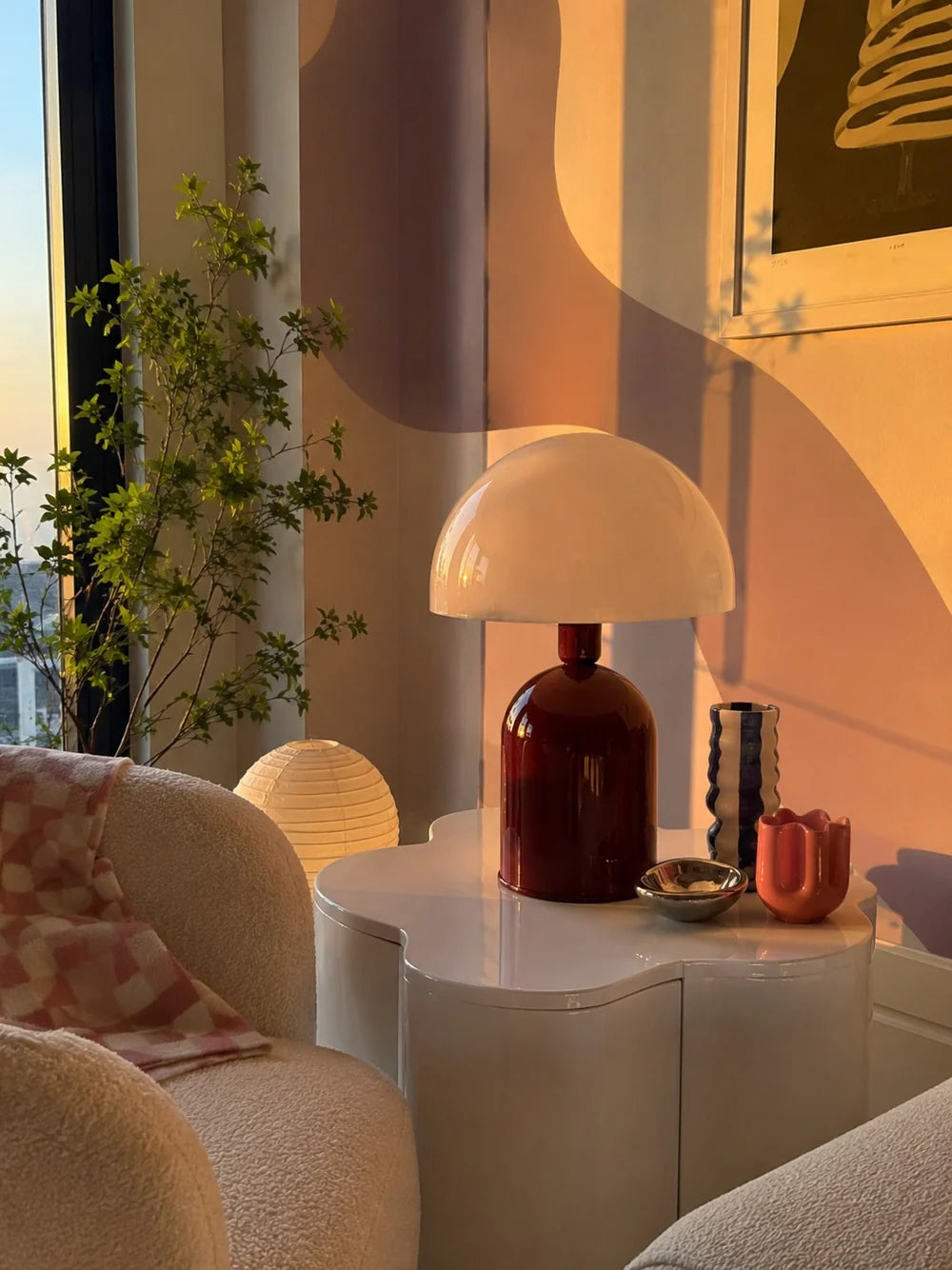 By Lamp-Soho Bordo Krem Metal Masa Lambası-Masa Lambası-2-fleurdirect.live