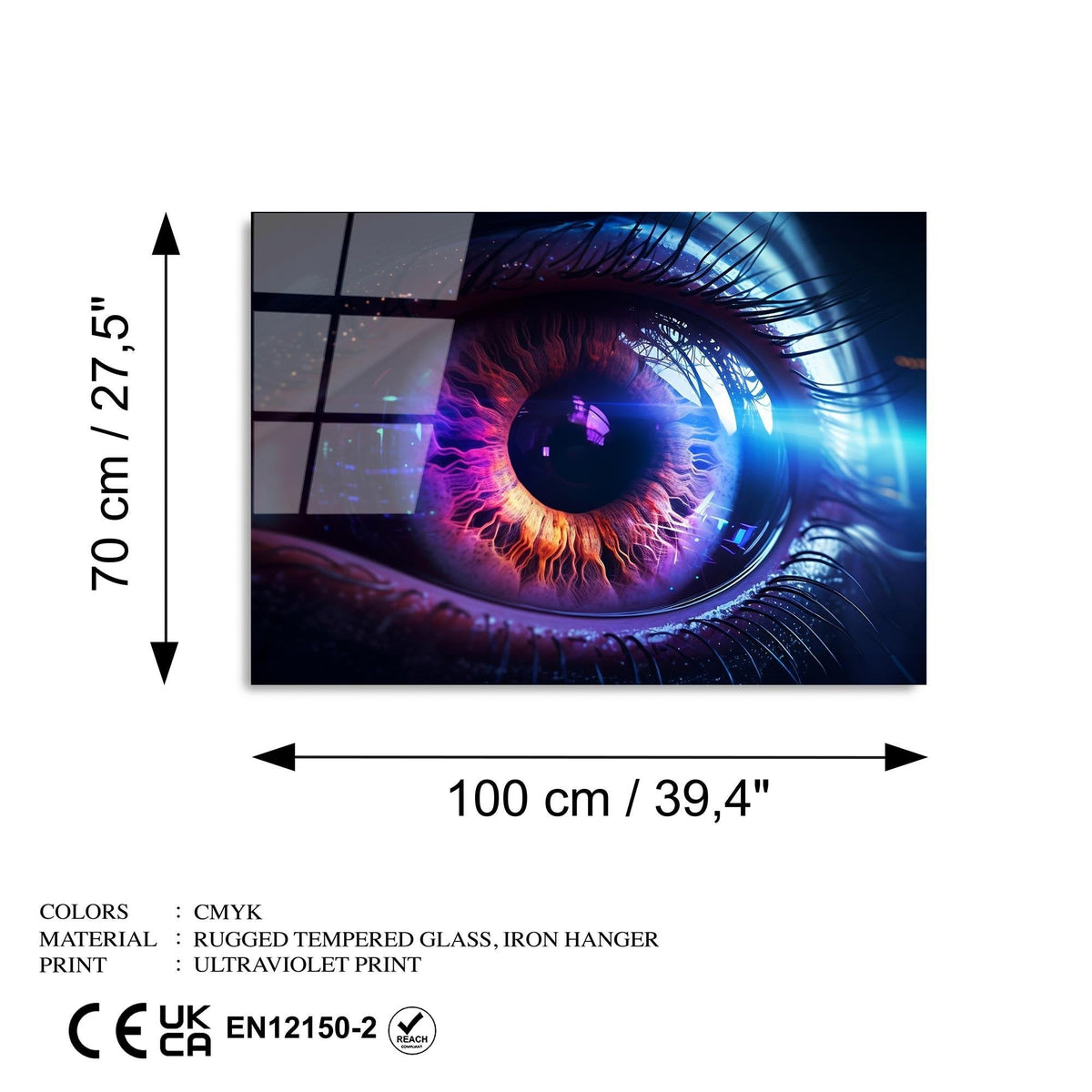 Uv-1196 Baskılı Cam Dikdörtgen Duvar Tablosu