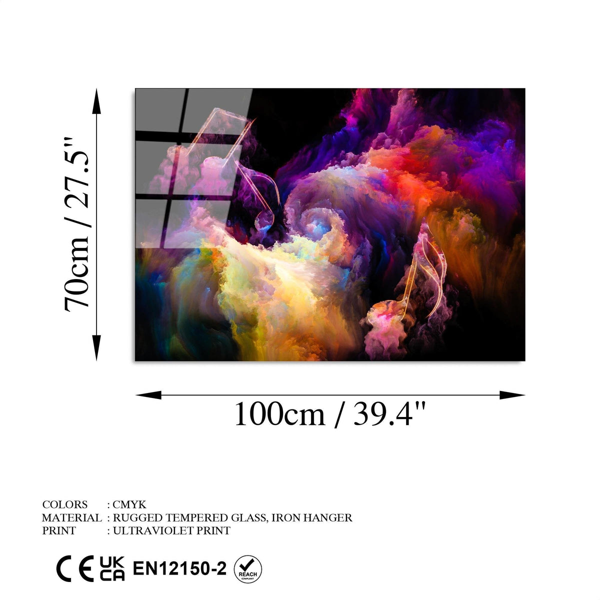 Uv-060 Baskılı Cam Dikdörtgen Duvar Tablosu