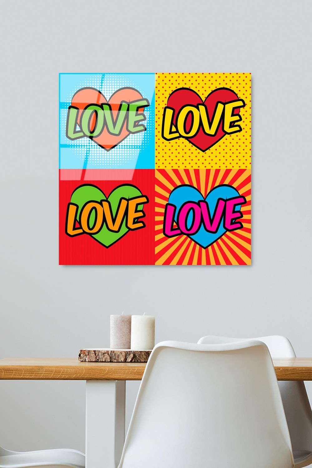 Uv Baskılı Cam Duvar Tablosu, Kare - 50x50 Cm - 0