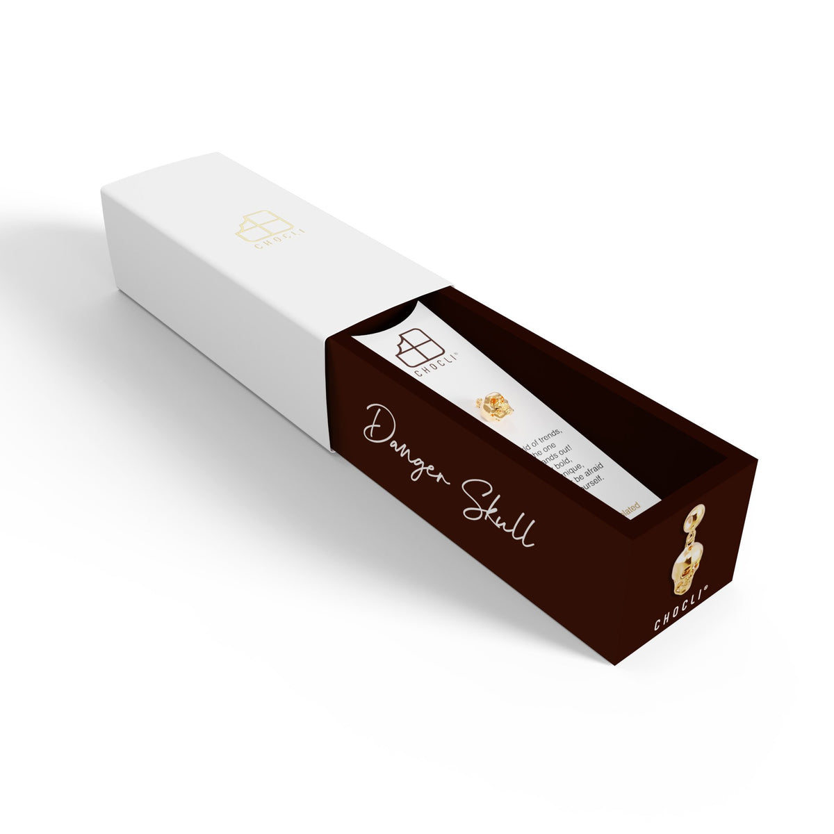 Chocli 18 Ayar Altın Kaplama Charm - Skull