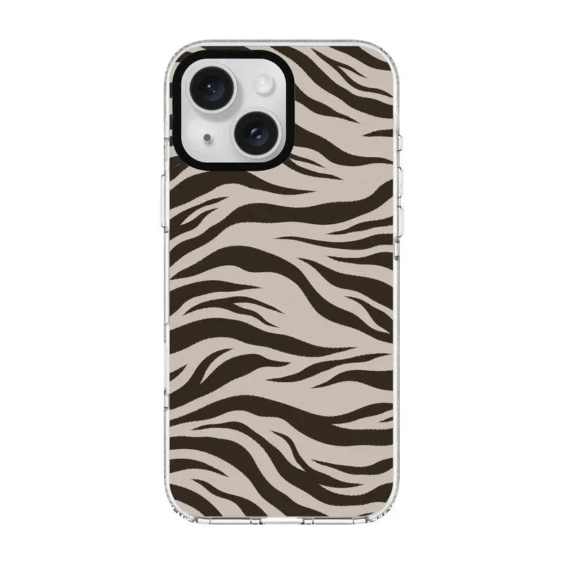 Espresso Zebra-Clear Kılıf Magsafe Özellikli - Iphone 15 Plus