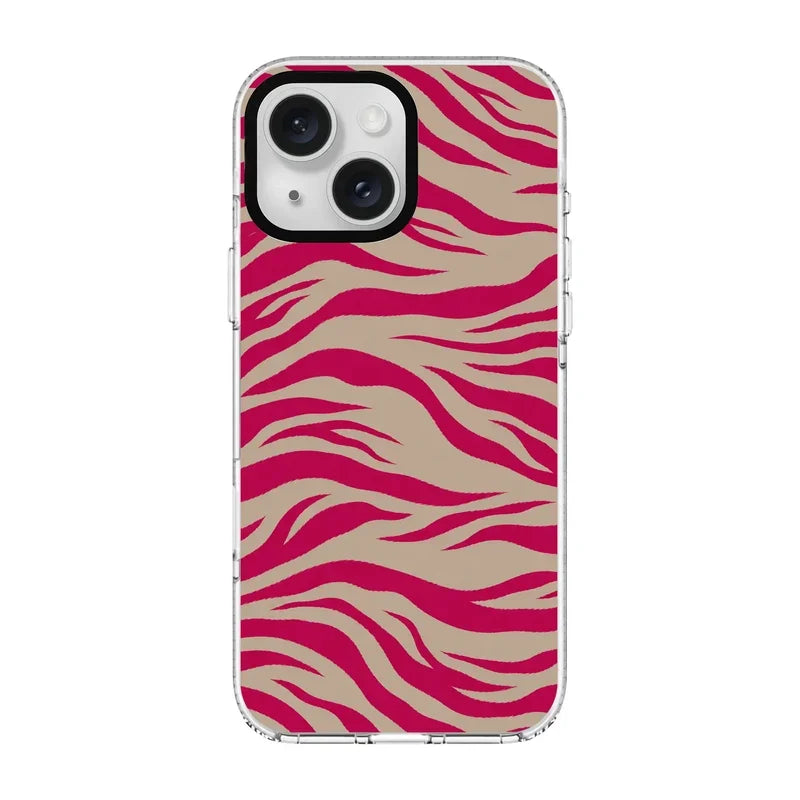 Fuchsia Zebra-Clear Kılıf Magsafe Özellikli - Iphone 15