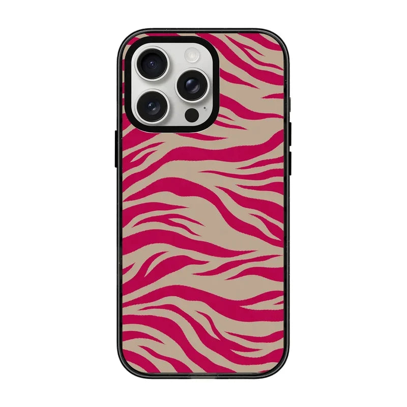 Fuchsia Zebra-Power Kılıf - Iphone 15 Pro