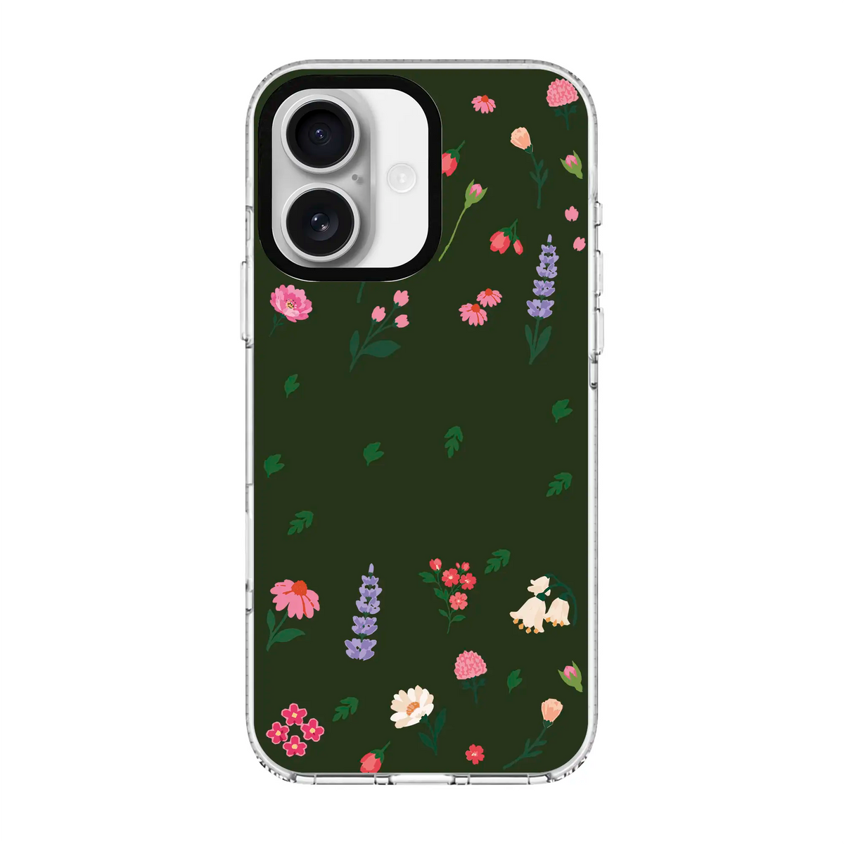 KiŞiYe Özel Little Blossoms Orman YeşiLi-Clear Kılıf Magsafe Özellikli - Iphone 16