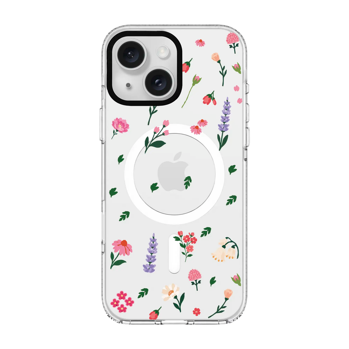 KiŞiYe Özel Little Blossoms Şeffaf-Clear Kılıf Magsafe Özellikli - Iphone 15