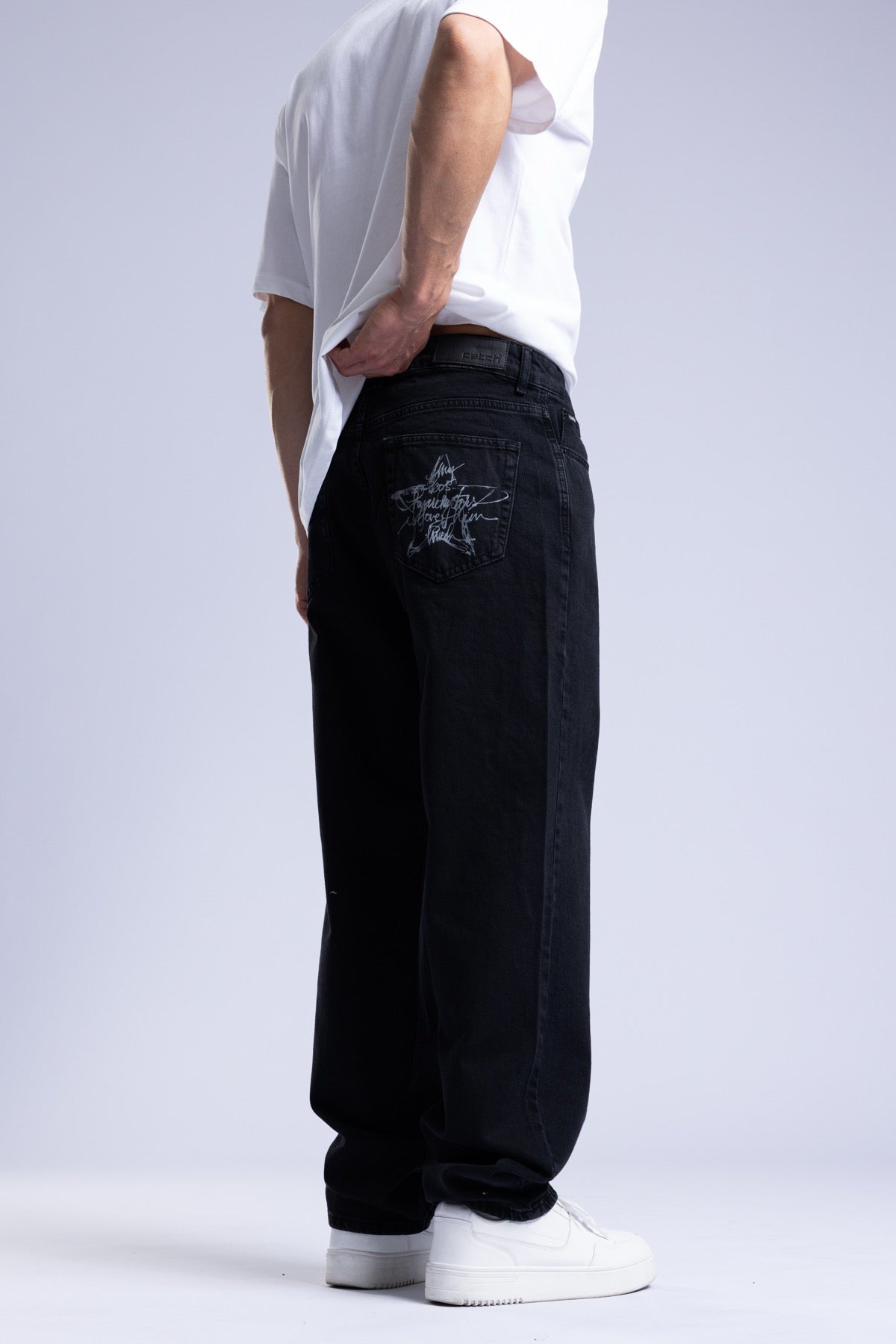 Catch-Baskılı Baggy Jean Pantolon-Pantolon-4-fleurdirect.live