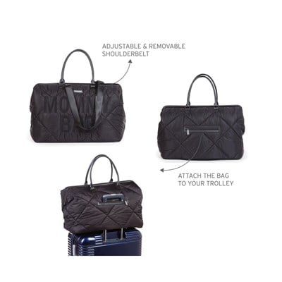 Mommy Bag, Anne Bebek Bakım Çantası Puffy, Siyah