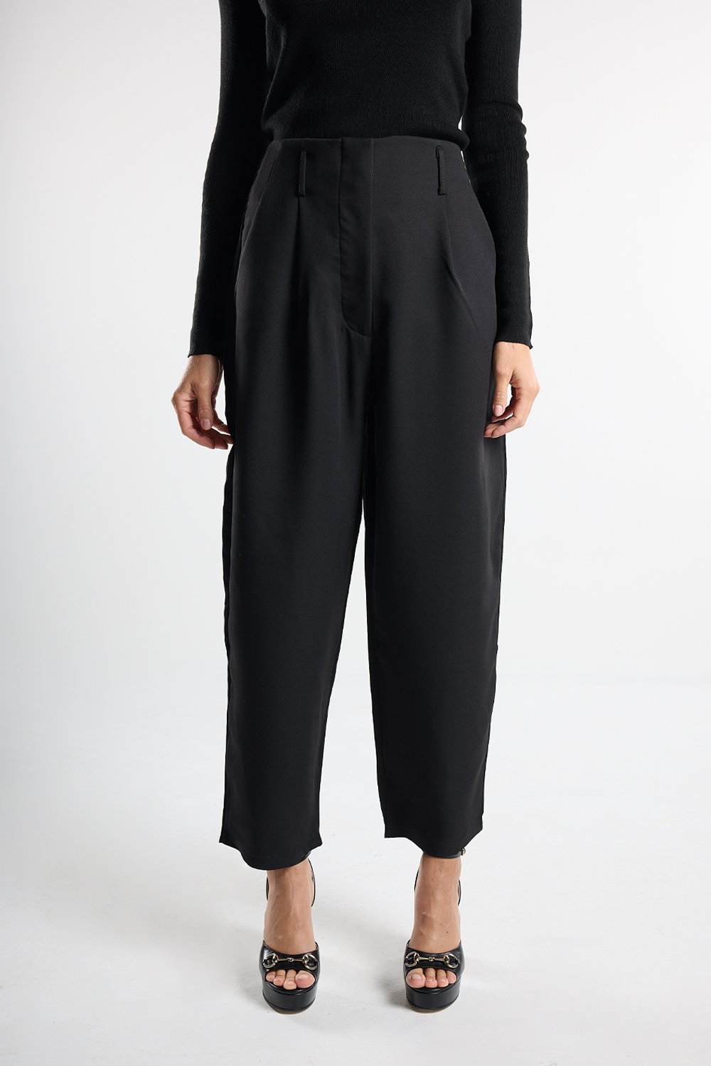 Christina's Storm-Black Carrot Fit Pants-Pantolon-1-fleurdirect.live