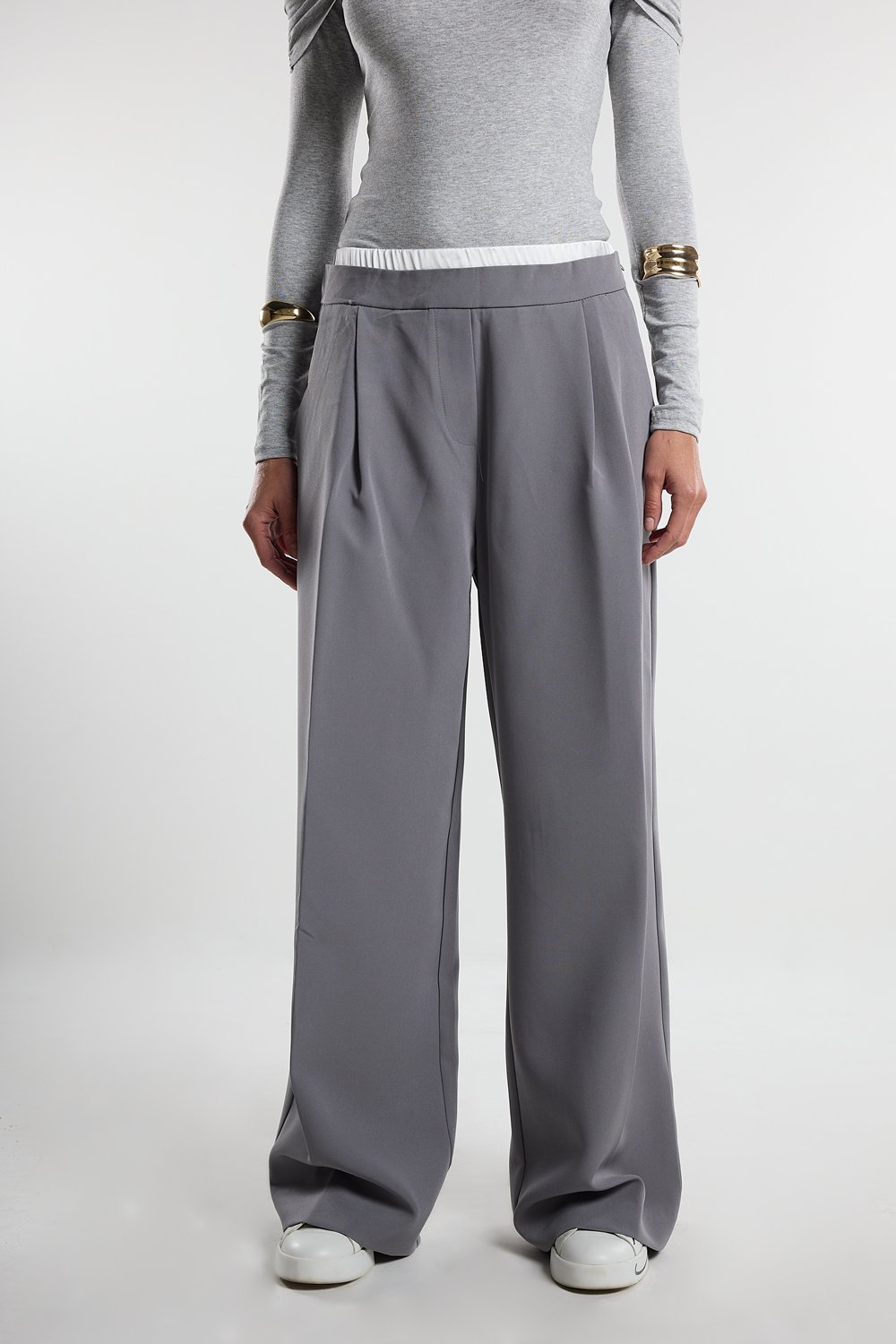 Christina's Storm-Gray Boxer Palazzo Pants-Pantolon-1-fleurdirect.live